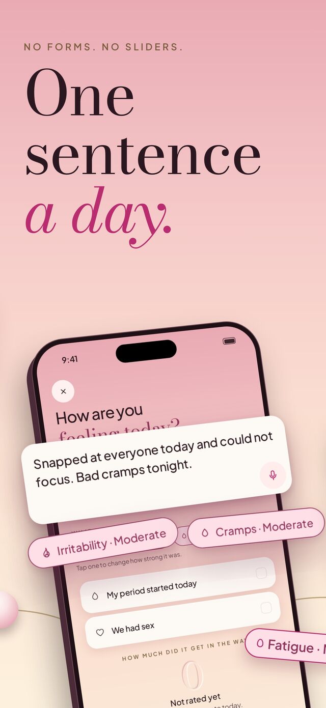 One sentence a day, symptoms picked out